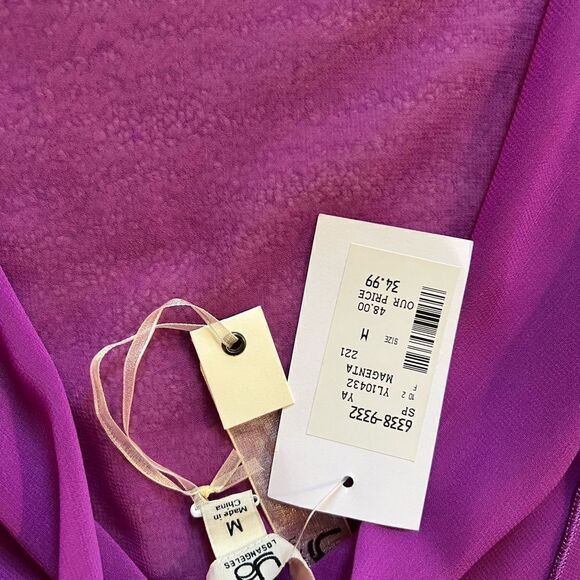 YA Los Angeles Purple Open Back Long Sleeve Blouse - Picture 7 of 7